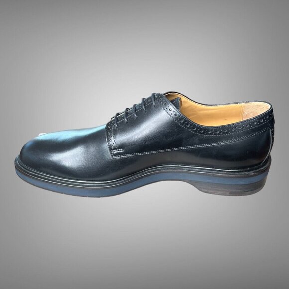 Hermes Men\'s Black Calf Skin Leather Derby Shoes EU Size 43 main image 3